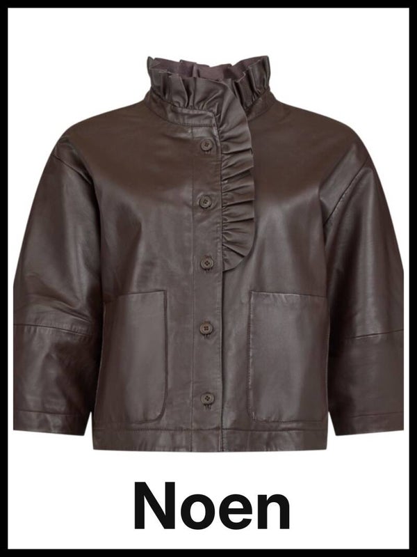 Noen leren  blazer 86299 bruin