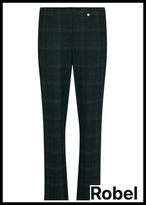 Robel broek Bella 88 ruit blauw/groen