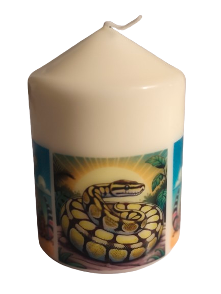 Wunschkerze Motivkerze Wachs weiß ca. 67x140mm personalisierbar