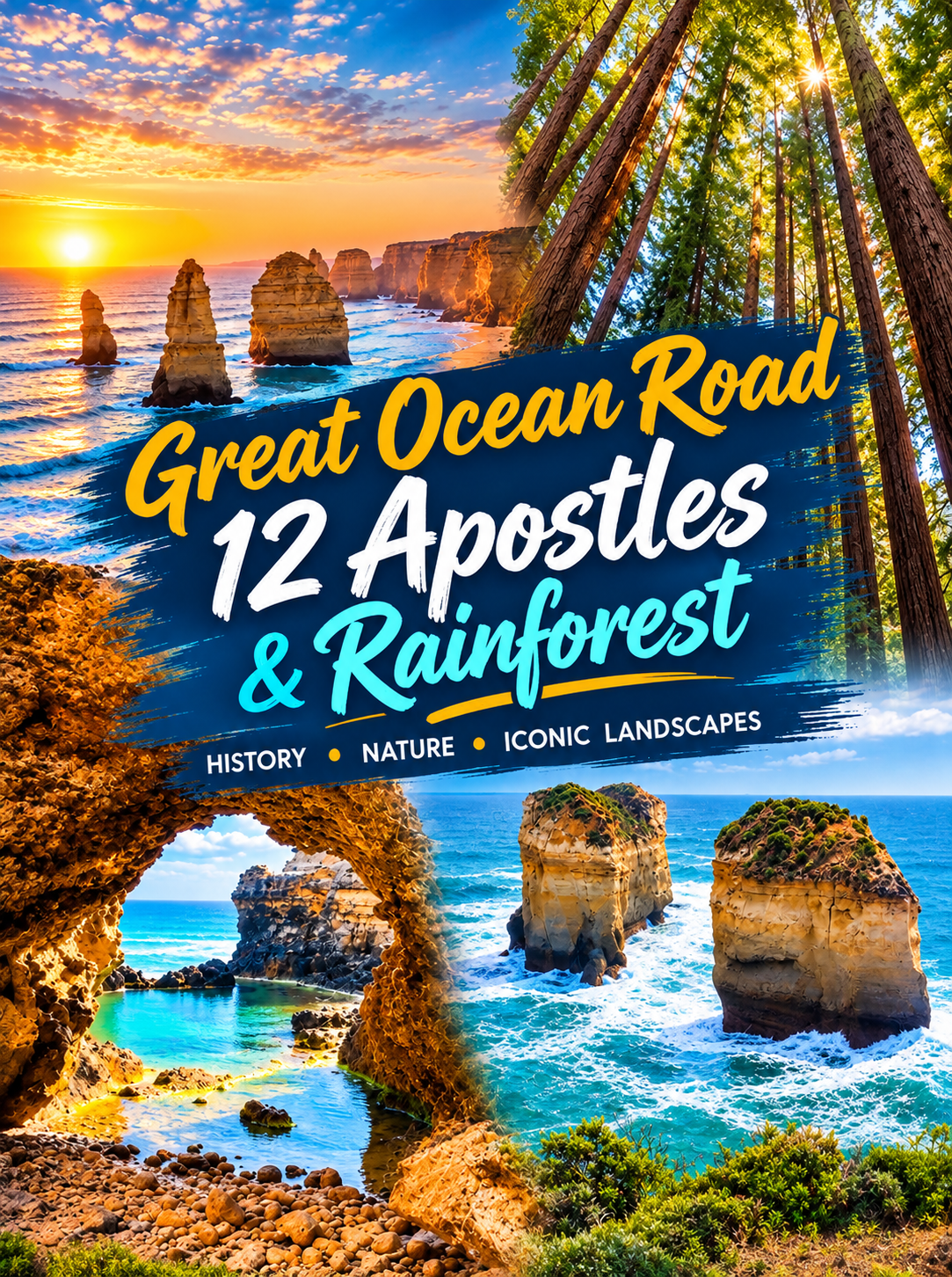 12 APOSTLES (havariler)-OKYANUS-RAINFOREST (yagmur orani)