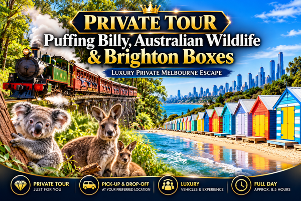Puffing Billy, Wildlife Zoo & Brighton Boxes – Luxury Private Melbourne Escape