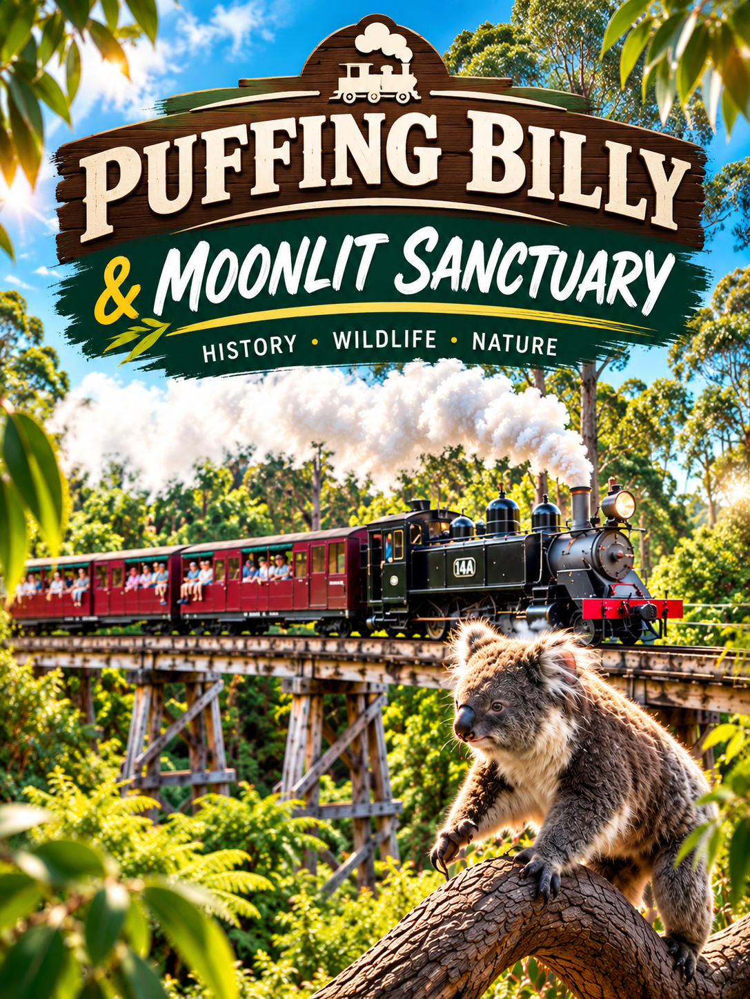 PUFFING BILLY (nostaljik tren)-MOONLIT SANCTUARY(hayvanlar)