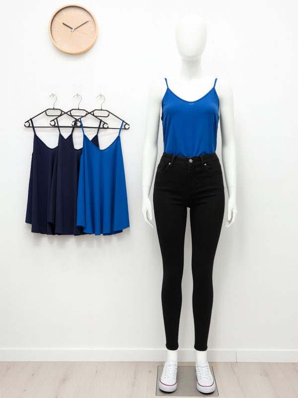 einfarbige legere Tops