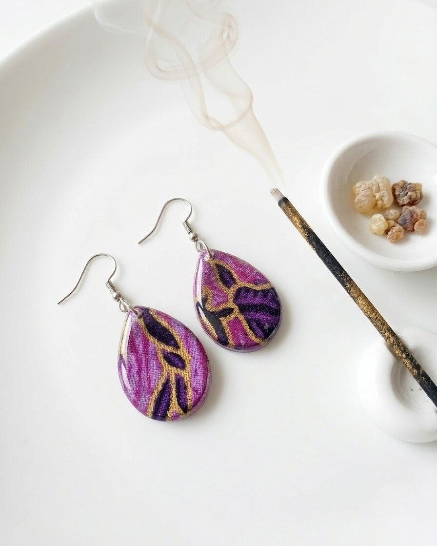Pendientes TIRTA (Agua sagrada) Violeta