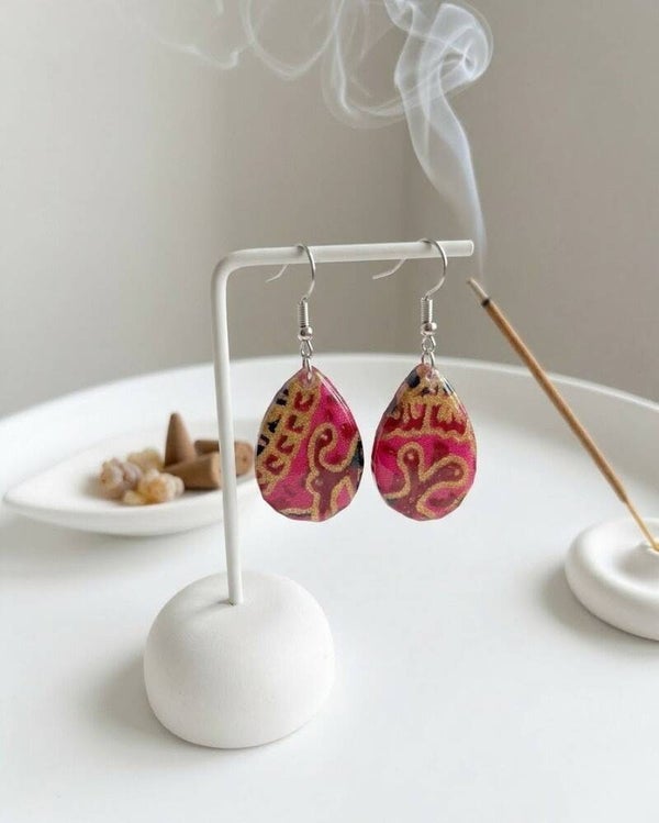 Pendientes TIRTA (Agua sagrada) Fucsia