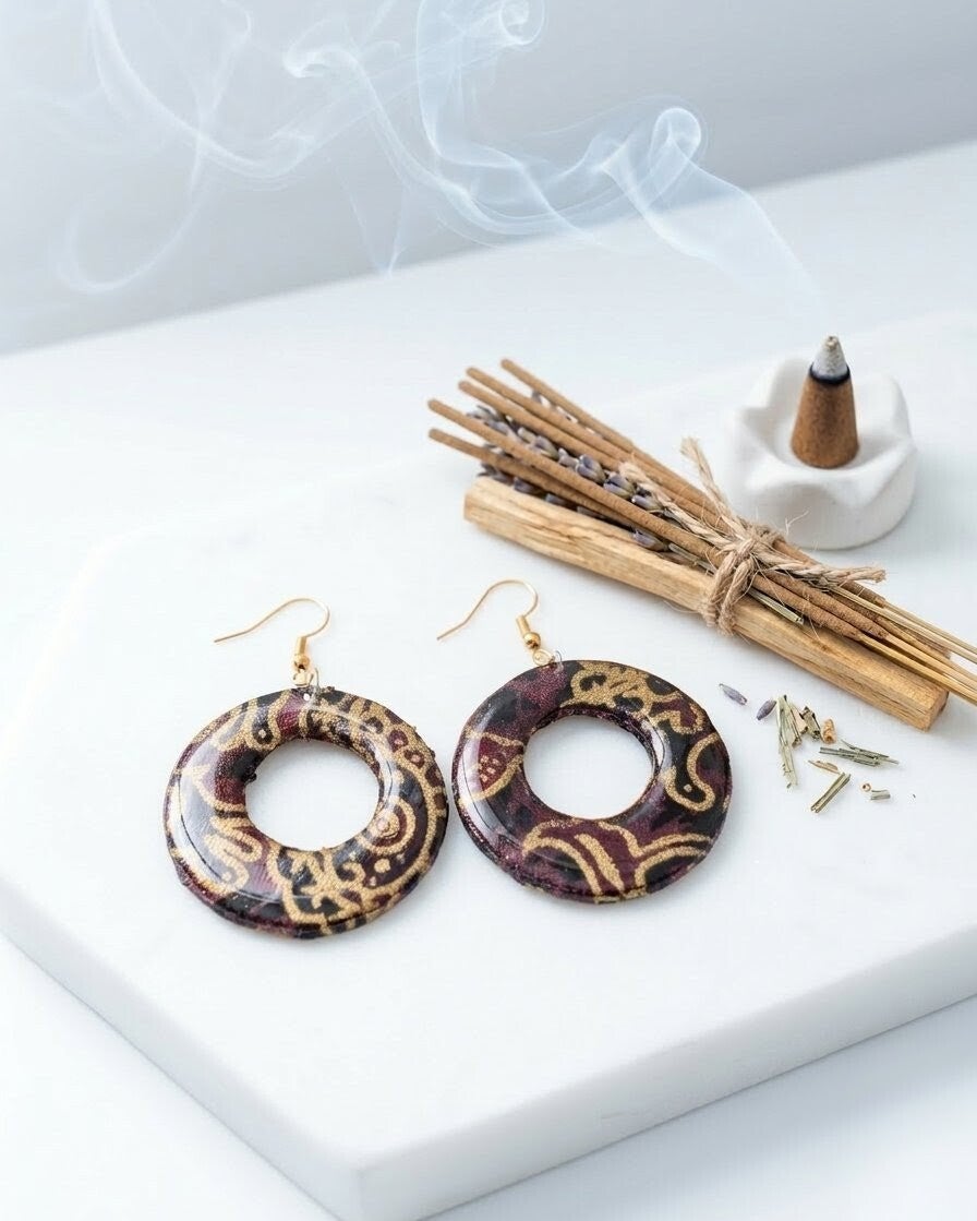Pendientes BULAT (Círculo) Marrón