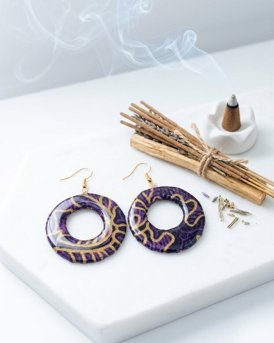 Pendientes BULAT (Círculo) Violeta