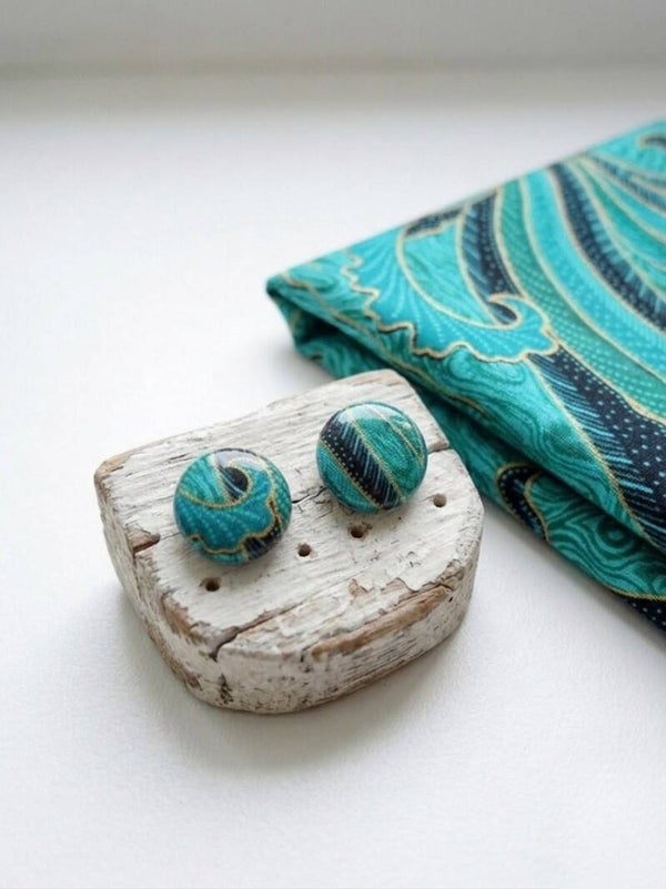 Pendientes KANCING (Botón) Turquesa