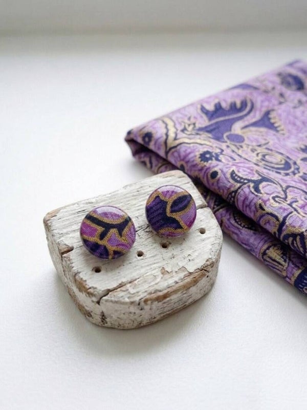 Pendientes KANCING (Botón) Violeta