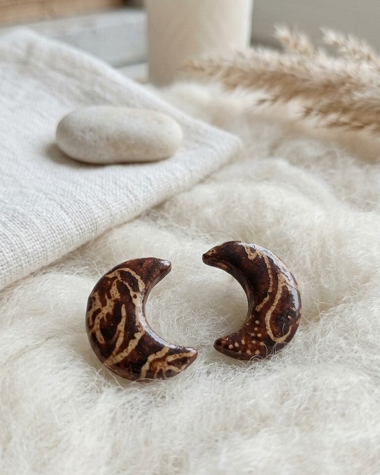 Pendientes CANDRA (Luna) Marrón