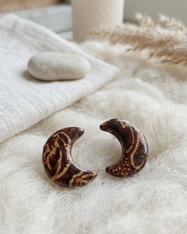 Pendientes CANDRA (Luna) Marrón