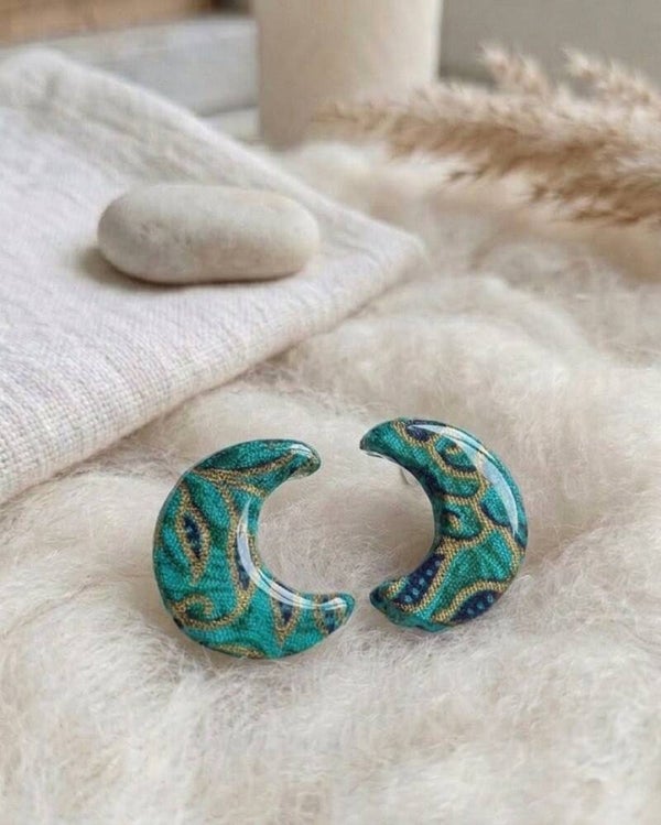Pendientes CANDRA (Luna) Turquesa
