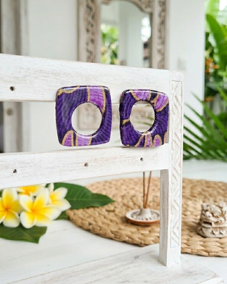 Pendientes KOTAK (cuadrado) Violeta