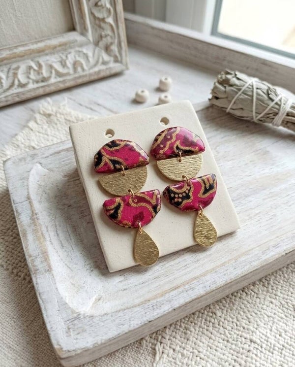 Pendientes BATIK Fucsia