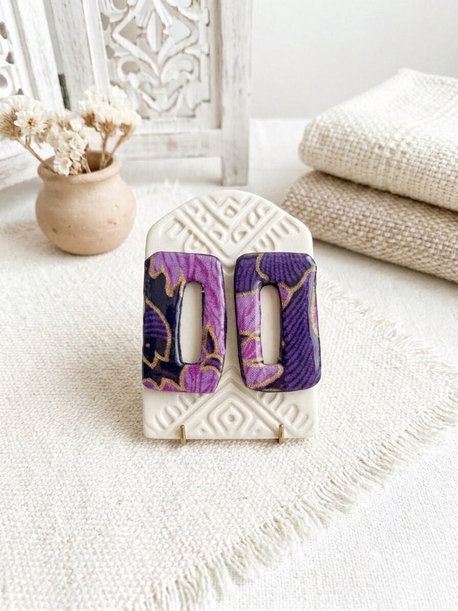 Pendientes PERSEGUI (Rectangulo) Violeta