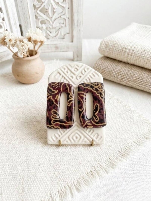Pendientes PERSEGUI (Rectangular) Marrón