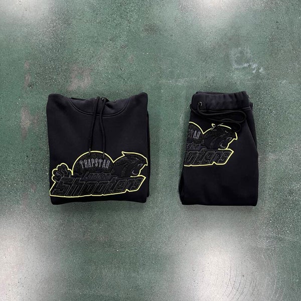 Trapstar Tracksuit Shooters Black/Lime
