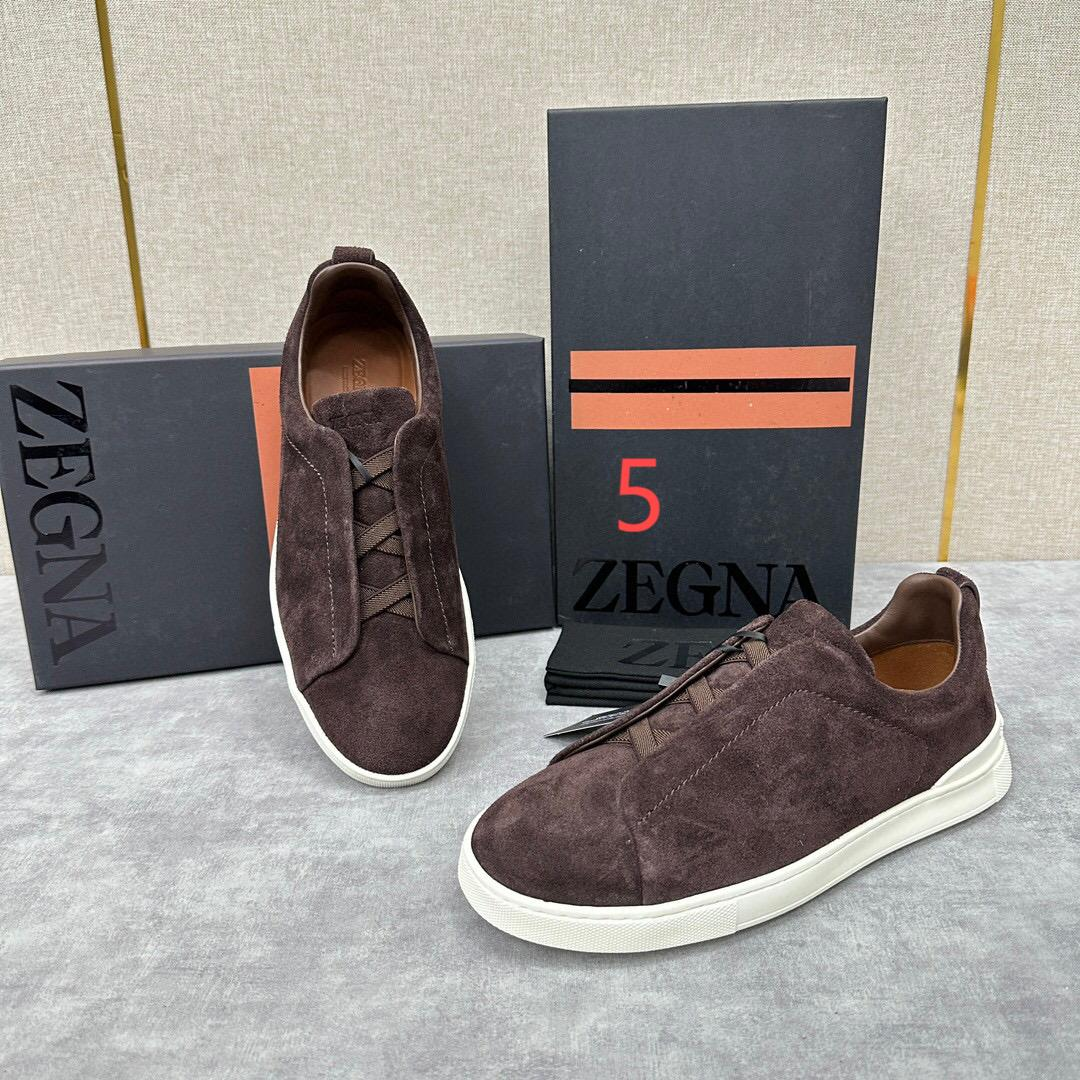 Zegna Suede Triple Stitch Luxury