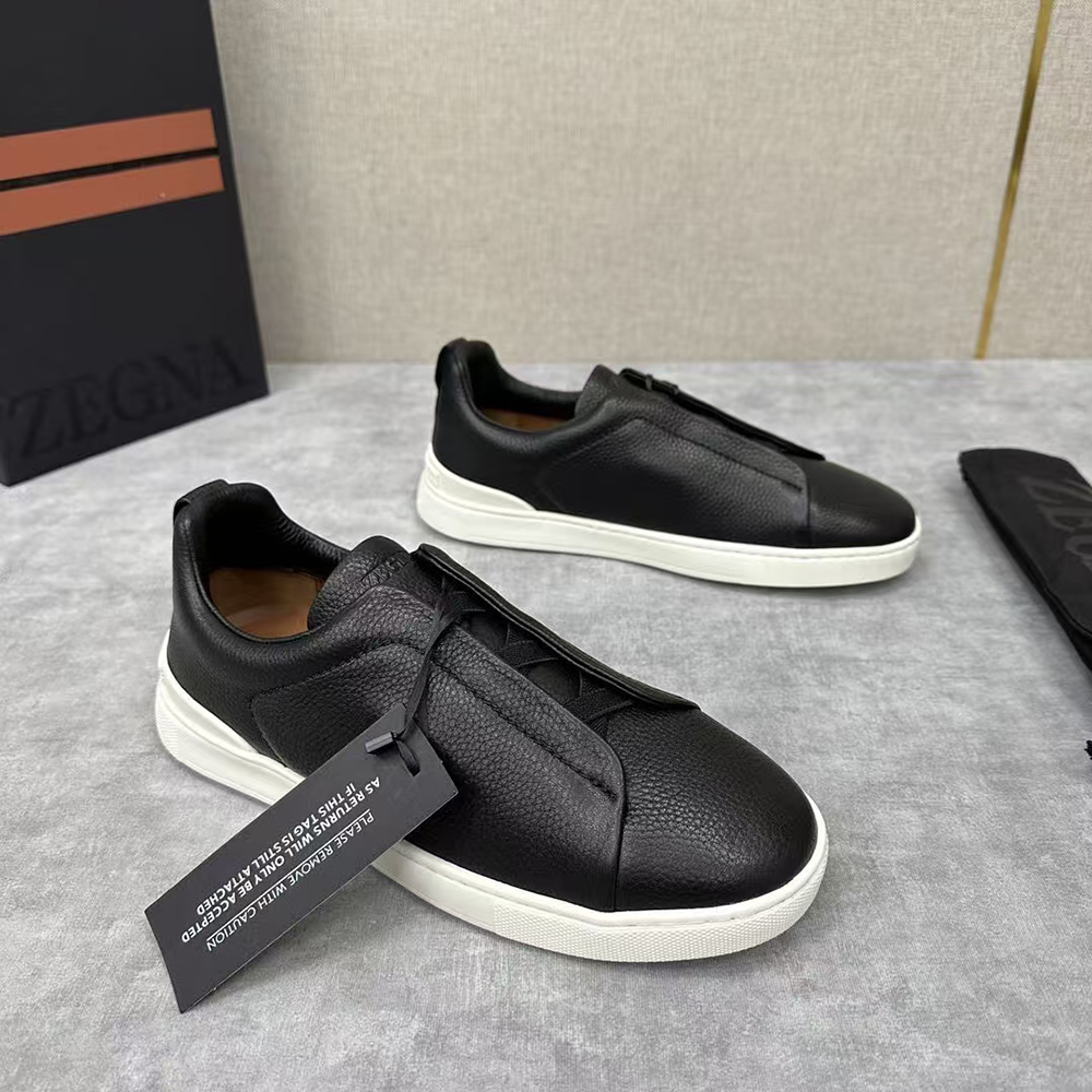 Zegna Black Triple Stitch Luxury