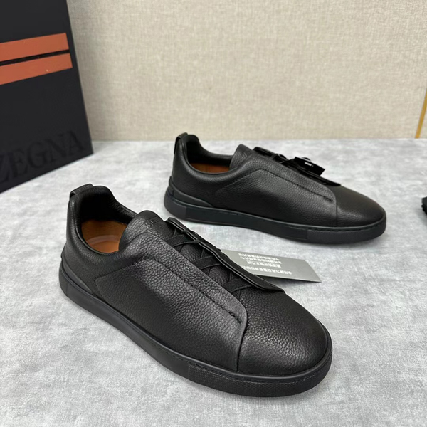Zegna Black Triple Stitch Luxury