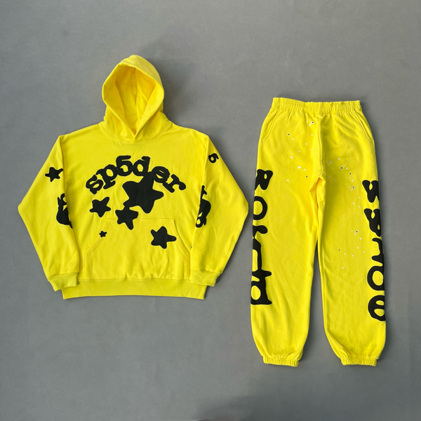 Sp5der Tracksuit Yellow Black