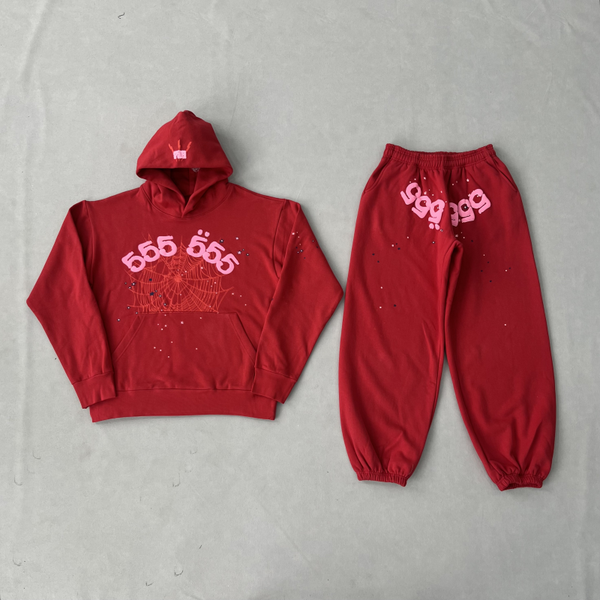 Sp5der Tracksuit Red