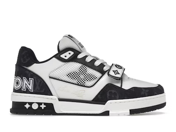 LV Trainer Velcro Strap Monogram Denim Black White