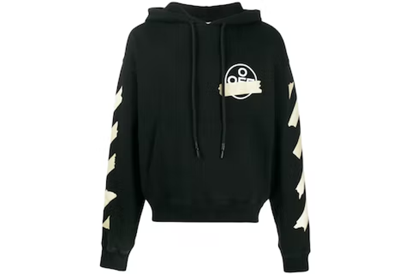 Off-White Tape Diag Arrows Hoodie Black/Beige