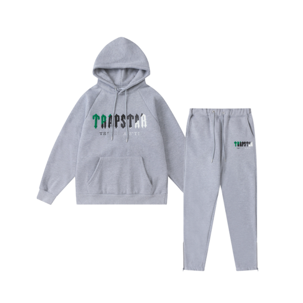 Trapstar Decoded Hooded Tracksuit – Cinza/Verde