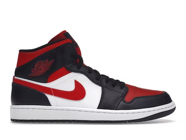Jordan 1 Mid White Black Red