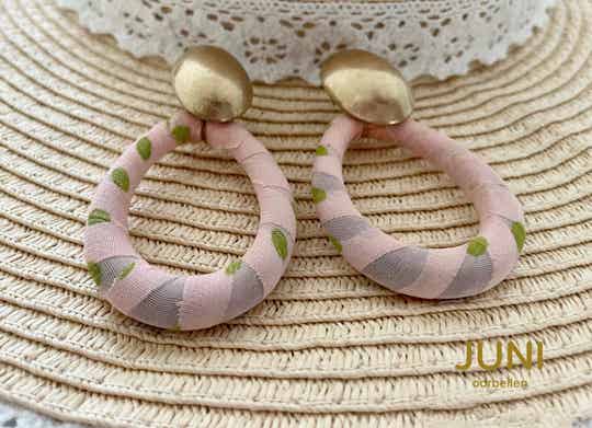 JUNI bloemen drop oorbellen - rose
