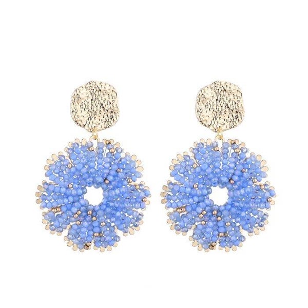 JUNI ISLA Blue bead oorbellen - blauw