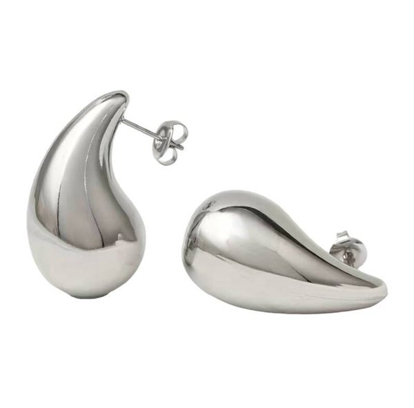 JUNI tear druppel creolen - zilver