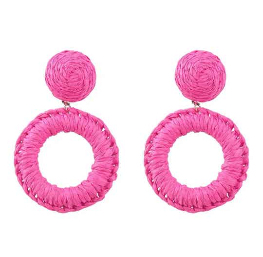 JUNI Summer rond dangle oorbellen - Rose