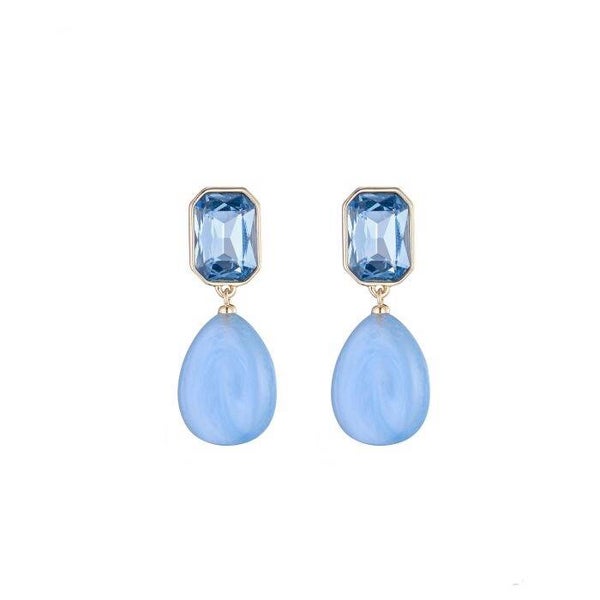 JUNI LIVA Blue Drop oorbellen - blauw