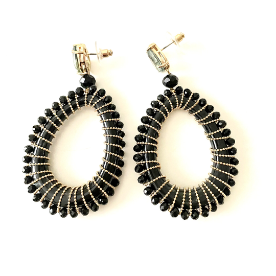 JUNI glamour drop gouden draad zwart