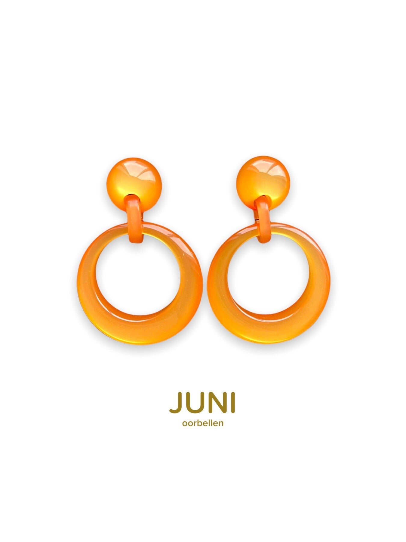 JUNI by Angelo Moretti Basics earrings - licht oranje