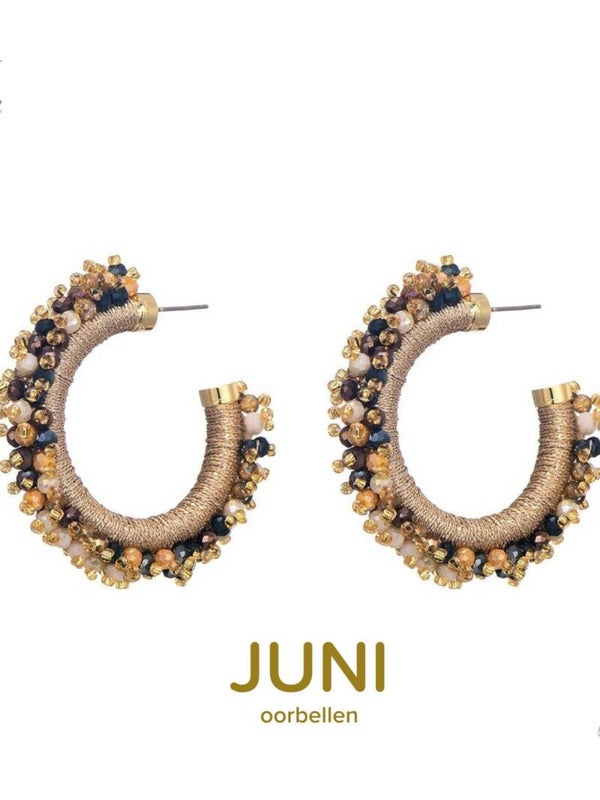 JUNI Glasberry silk parel creolen - multi