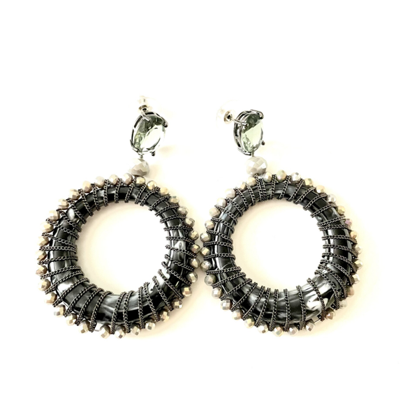 JUNI glamour rond draad grijs zwart