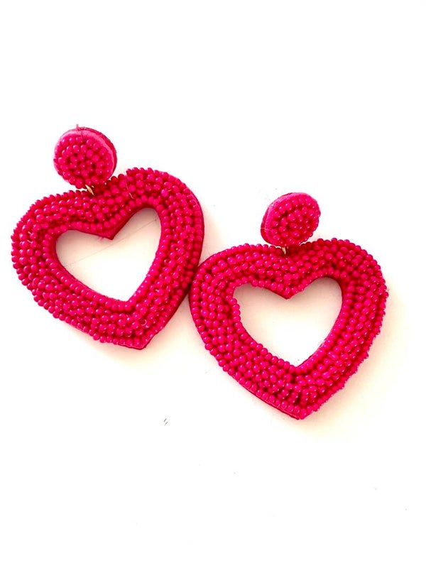 JUNI Glasberry hart oorbellen - Rose