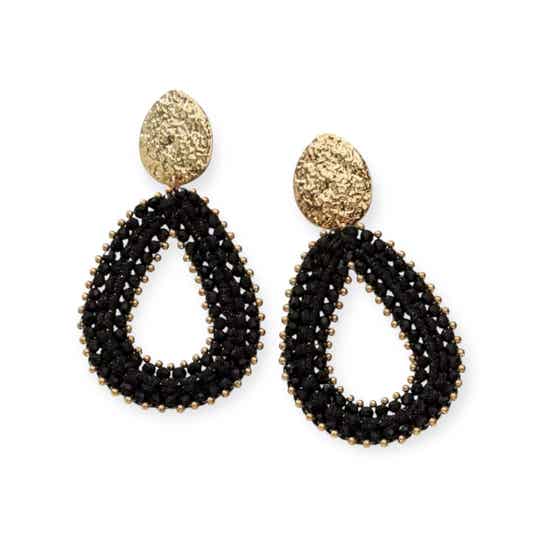 JUNI Grande drops earrings - zwart