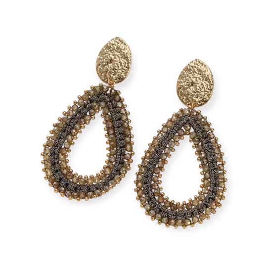 JUNI Grande drops earrings - brown