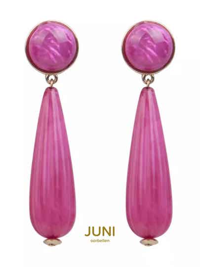 JUNI rose drop oorbellen - rose