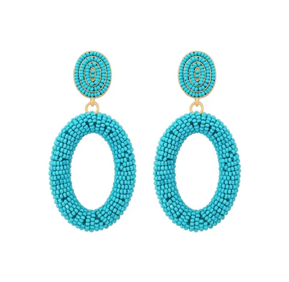JUNI drop glasberry oorbellen - Turquise