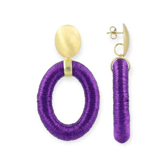 JUNI Silk earrings - Paars