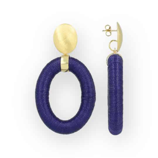 JUNI Silk earrings - Blauw
