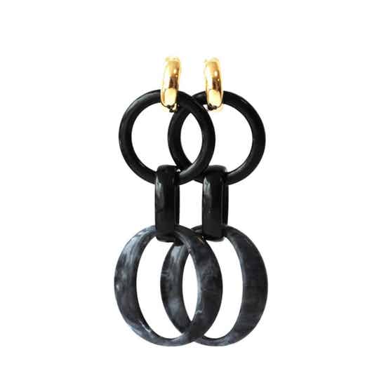 JUNI by Ellen Resin zwart/grijs met gouden creool