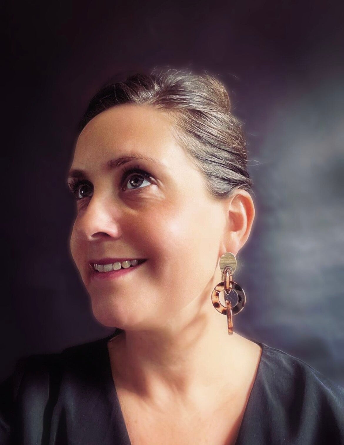 JUNI by Ellen Resin luipaard en oorsteker vintage gold