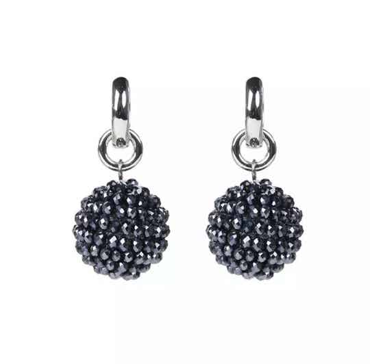 JUNI Crystal Balls oorbellen - Blauw