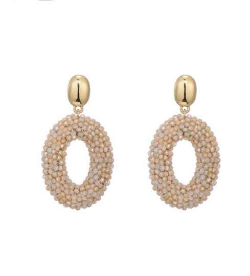 JUNI beige oorstekers berry drop